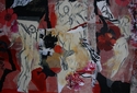Abstract, Collage, vibrant ochres and reds, pattern and movement - Abstract Painting