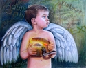 angel,innocence,child,exposure,violence,purity,sin,protection,children,spiritual,religious,protective,minors,worldly,childhood,pain - Figurative Drawing