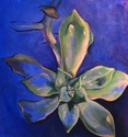 succulent, colorful oil painting, original, surreal - Botanical Painting