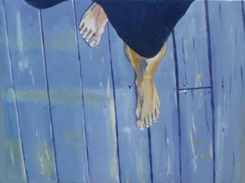 Painting-Figurative-Barefoot on Deck