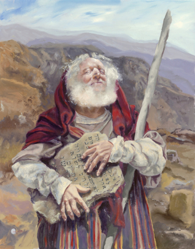 Painting-Spiritual-Moses was unaware his face shone