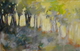 Painting--Pastels-AbstractGold Tree Line