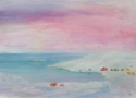 landscape paintings of the Arctic, arctic landscape, polar landscape, snowstorm, snowscape, snowscapes, sunrise, pink snow - Landscape Painting