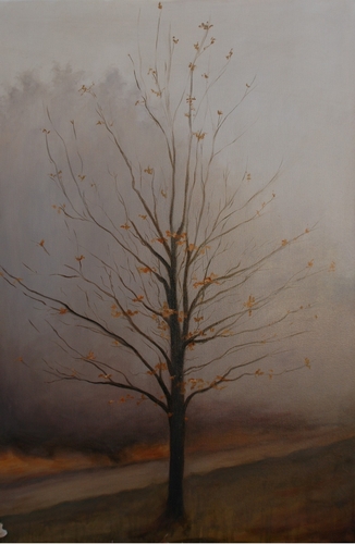 Painting-Oil-Foggy Morning Oak