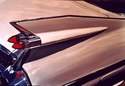 White 1959 Cadillac tailfin