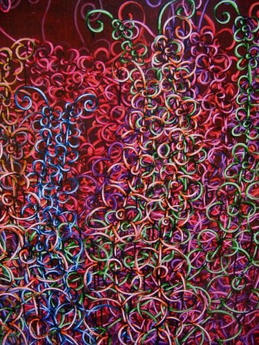 Painting-Acrylic-NEW SUMMER GARDEN (detail)