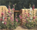 Copper%20Gate%20with%20Hollyhocks (thumbnail)