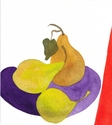 Painting-Pears on Purple Plate