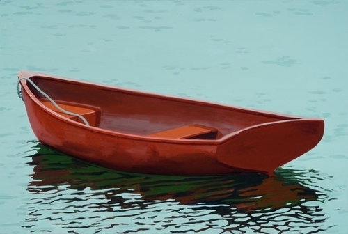 Painting-Seascape-Red on Green