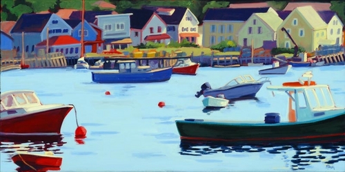 Painting-Figurative-Sunny Harbor