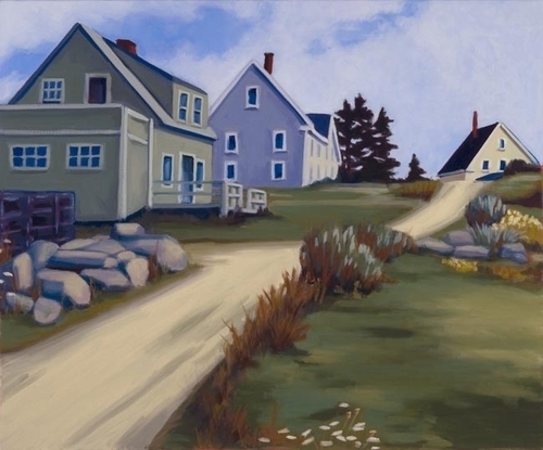 Painting-Landscape-Road From the Ferry, Monhegan Island