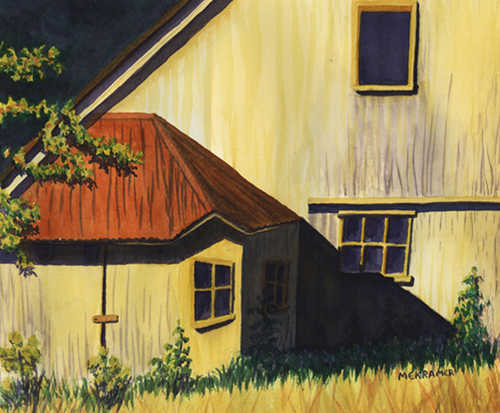 Painting-Color Field-Old Yellow Barn