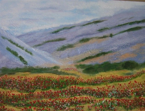 Poppies and Mountains II