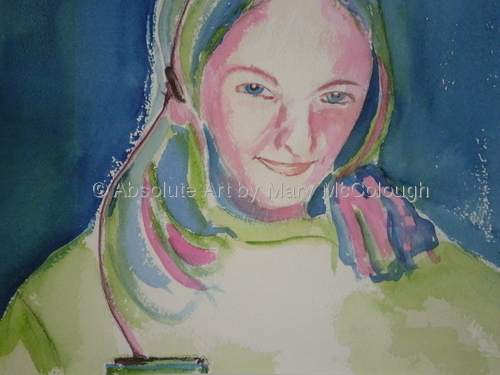 Painting-Watercolor-Plugged In, Tuned Out