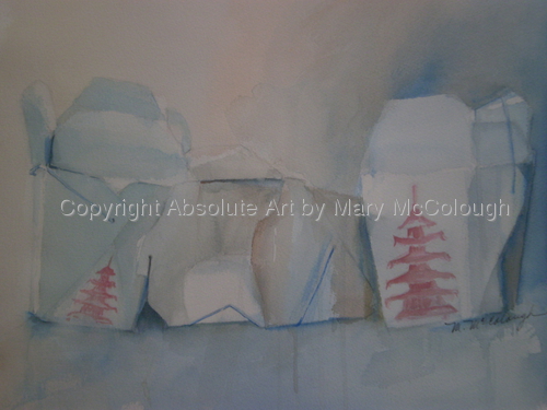 Painting-Watercolor-Leaning Towers