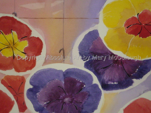 Painting-Watercolor-Bellagio Umbrellas