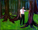man in the woods
