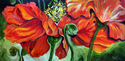 THE POPPIES a FLORAL ABSTRACT in RED