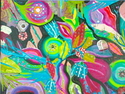 Mixed Media--On Canvas-RepresentationalPetals & Pinwheels