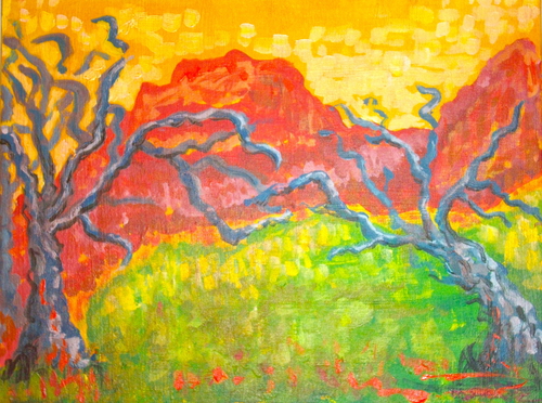 Painting-Landscape-Two Trees