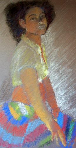 Drawing-Figurative-Rainbow Skirt