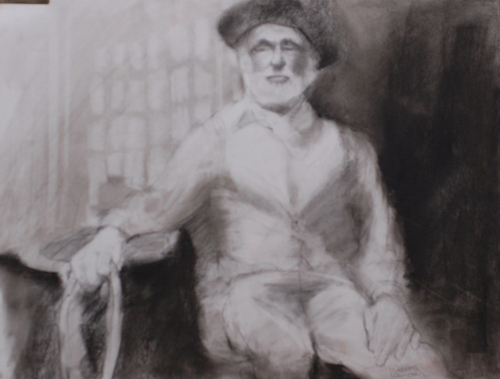 Drawing-Figurative-Old Man with Rope