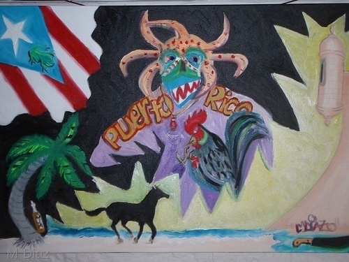 Painting-Conceptual-puerto rican mask/puerto rico