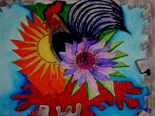 Painting-Animals-morning rooster