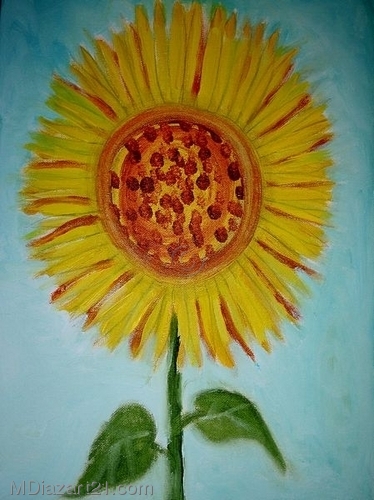Painting-sunflower blue