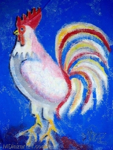 Painting-Abstract-old rooster