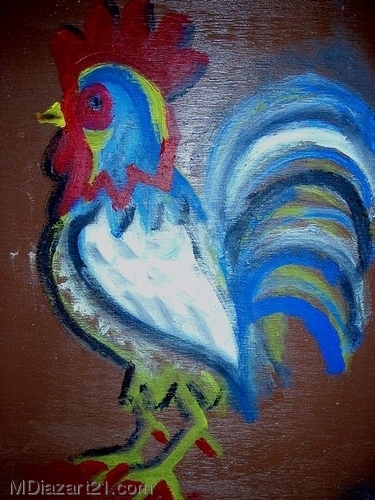 Painting-rooster right