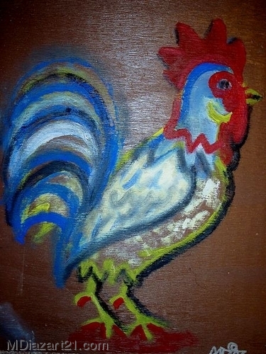 Painting-rooster left