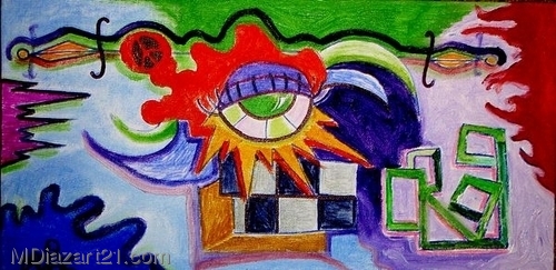 Painting-Abstract-the green eye 2