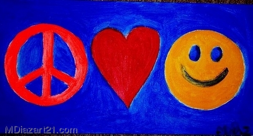 Painting-Abstract-peace love smile
