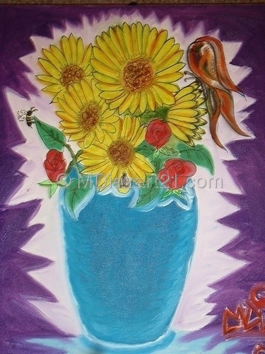 Painting-Botanical-sun butterfly