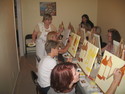 Painting-Attendees working diligently
