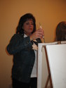 Painting--Acrylic-GenreArtist putting special touch to canvas