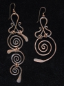 Jewelry--Wire-EarringsAssymetry in Copper