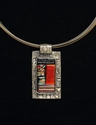 Jewelry-Shades of Rust and Copper Dichroic in Fine Silver