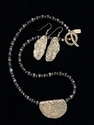 Jewelry--Noble Metals-NecklacesTextured silver  with pearls