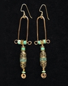 Jewelry--Wire-EarringsTibetan brass trapeze earrings