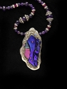 Jewelry--Precious Metal Clay-NecklacesAmethyst meets Dichroic and Silver