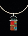 Jewelry--Glass-NecklacesCoppertone Fall glass pendant