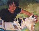 merle keller,paintings,oil paintings,cats,cat,animals,figurative,interior - Portrait Painting