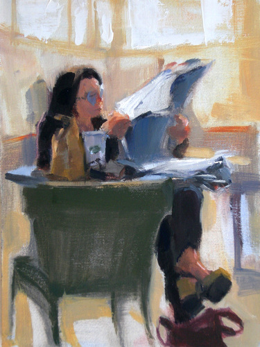 Painting-Cityscape-Starbucks Coffee Break