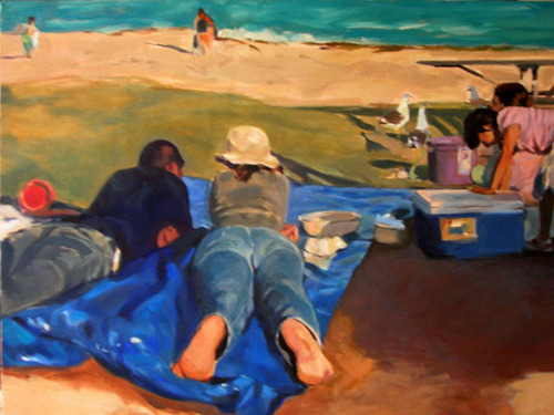 Painting-Figurative-Beach Picnic
