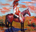 margy, foertsch, indian,wyoming, cheyenne, summer, native american - Landscape Painting