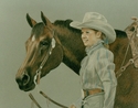 melissa v gates - Portrait Drawing portrait,people,horse,quarter horse,colored pencil - Portrait Drawing