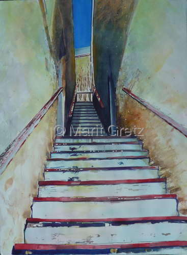 Painting-Cityscape-Take the Stairs
