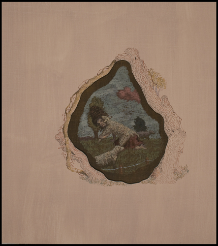 Mixed Media-Young Marie In Hiding